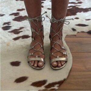 NWOT Vince Camuto Gold Gladiator Sandals